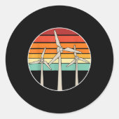 Grote hernieuwbare energie Windmolen Environ Ronde Sticker (Voorkant)