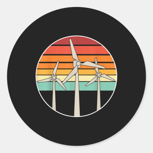 Grote hernieuwbare energie Windmolen Environ Ronde Sticker (Voorkant)