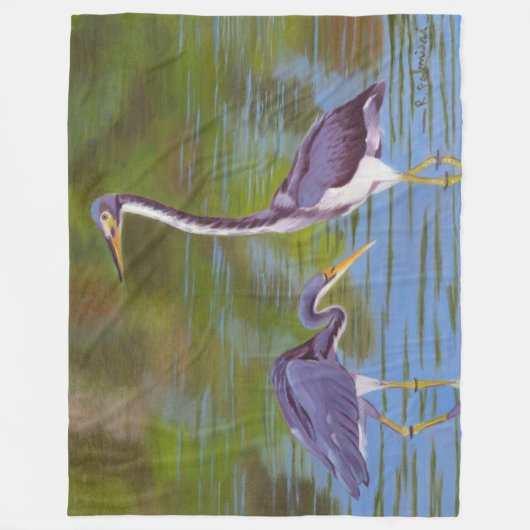 Grote Herons Fleece Deken (Voorkant)