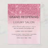 Grote heropening Blush Roze Glittersalon Flyer (Achterkant)