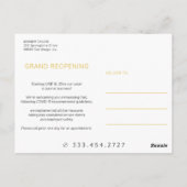 Grote heropening covid-19 kapper salonaankondiging briefkaart (Achterkant)