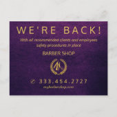 Grote heropening covid-19 kapper salonaankondiging briefkaart (Voorkant)