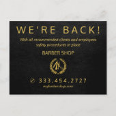 Grote heropening covid-19 kapper salonaankondiging briefkaart (Voorkant)