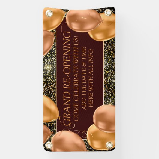 Grote heropening Gold-ballonwinkel aanpassen Spandoek (Verticaal)