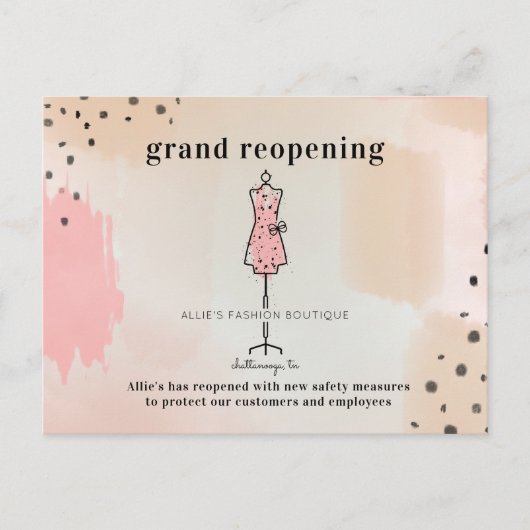 Grote heropening Kleding Boutique Store Pink Briefkaart (Voorkant)