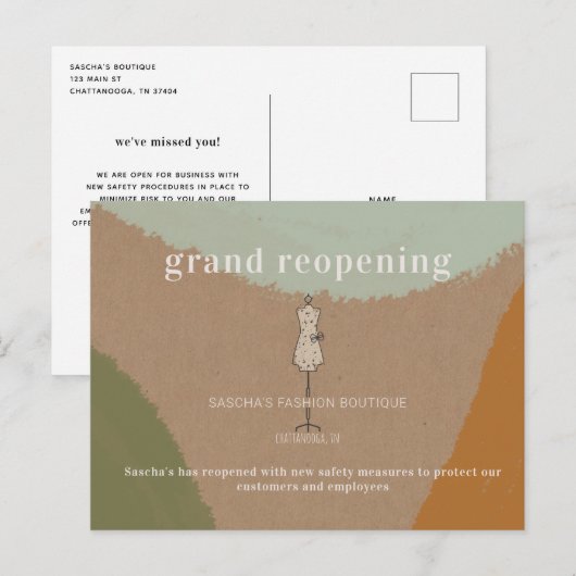 Grote heropening Mode Kleding Boutique Store Briefkaart (Voorkant / Achterkant)
