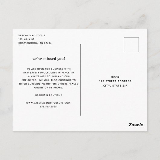 Grote heropening Mode Kleding Boutique Store Briefkaart (Achterkant)