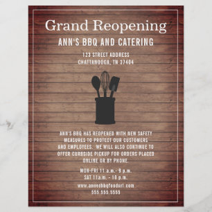Grote heropening Rustic Restaurant Crock Wood Flyer