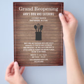 Grote heropening Rustic Restaurant Crock Wood Flyer (Hand)