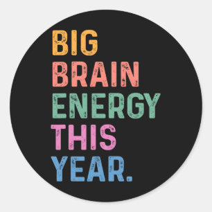 Grote Hersenen Energie Dit Jaar Grappige Terug Naa Ronde Sticker