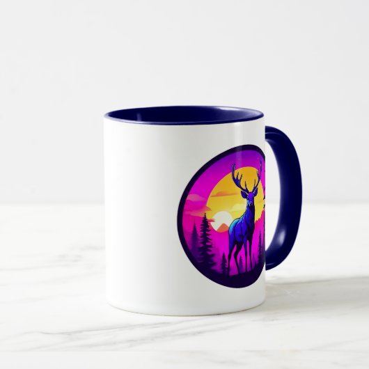 Grote hert met schemering. mok (Voorkant rechts)