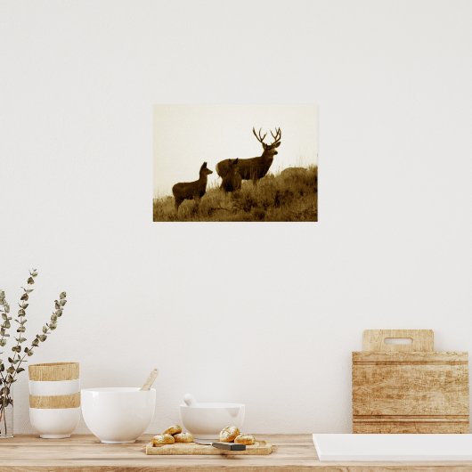 Grote hert poster (Keuken)