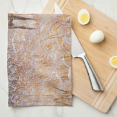 Grote Herten Buck in Sneeuw Vallende Kunst Keukenh Theedoek (Quarter Fold)