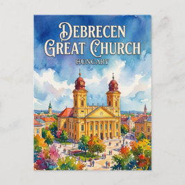 Grote Hervormde Kerk, Debrecen Hongarije Briefkaart