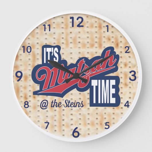 Grote  "Het is Matzah Time" Grote Klok (Voorkant)