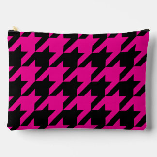 Grote hete roze en zwarte houndstooth etui