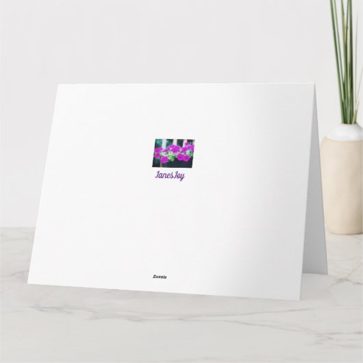 Grote hete roze petunia's verjaardag van ons allem kaart (Achterkant)