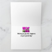 Grote hete roze petunia's verjaardag van ons allem kaart (Binnen)