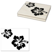 Grote Hibiscus Bloem Rubber Stamp Rubberstempel (Gestempeld)