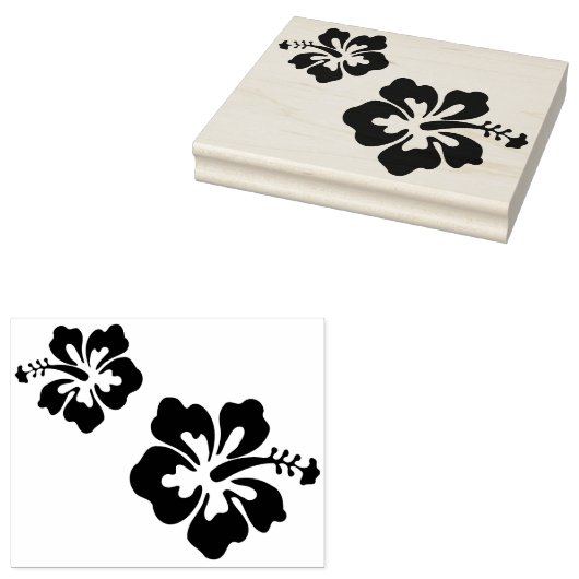 Grote Hibiscus Bloem Rubber Stamp Rubberstempel (Gestempeld)