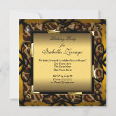 Grote Hiel-schoenen Wilde Gold Leopard Birthday Pa Kaart (Achterkant)