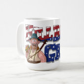 Grote HillBilly Grill Coffee Mok. Koffiemok (Voorkant links)