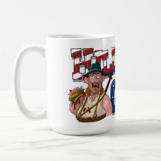 Grote HillBilly Grill Coffee Mok. Koffiemok (Links)