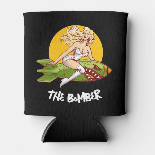 Grote Hitter Golf Vader Retro Pin Up De Bommenwerp Blikjeskoeler (Voorkant)