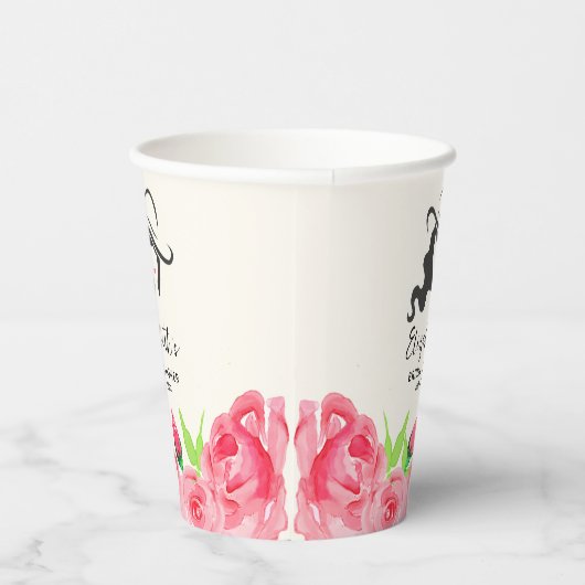 Grote Hoed Dame Rozen Bruidsfeest Papieren Bekers (Rechts)