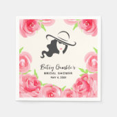 Grote Hoed Dame Rozen Derby Bruidsdouche Servet (Voorkant)