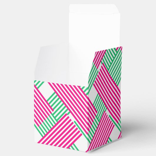 Grote Hoed Derby Dame Roze Groene Strepen Vierkant Bedankdoosjes (Geopend)