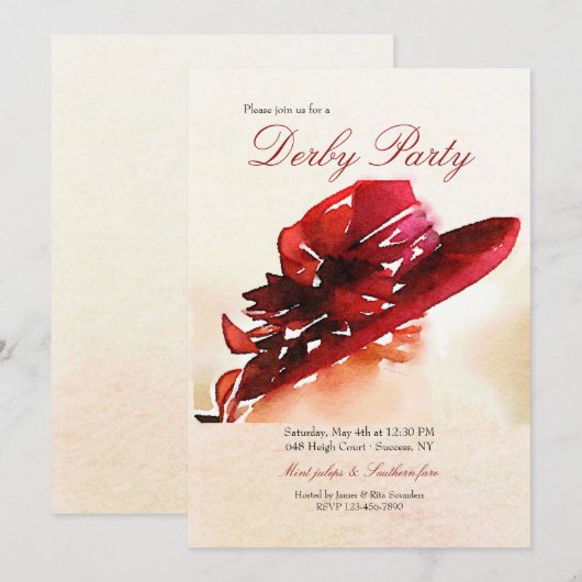 Grote Hoed Derby Feest Kaart (Voorkant / Achterkant)