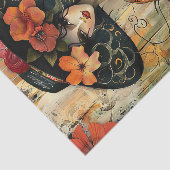 GROTE HOED MODE MEISJE DECOUPAGE TISSUEPAPIER (Detail)