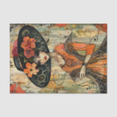 GROTE HOED MODE MEISJE DECOUPAGE TISSUEPAPIER (Voorkant)