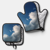 Grote hoek van wolken ovenwant & pannenlap set (Voorkant / Achterkant)