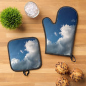 Grote hoek van wolken ovenwant & pannenlap set (Top down)