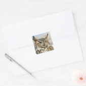 Grote hoenders (Bubo virginianus) Vierkante Sticker (Envelop)