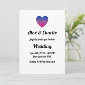 Grote holebi queer hart bruiloft kaart (Staand voorkant)