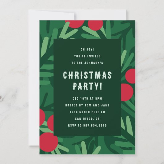 Grote Holly en bessen Kaart (Voorkant)