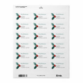 Grote Holly Leaf met Red Berries kerstthema Etiket (Full Sheet)
