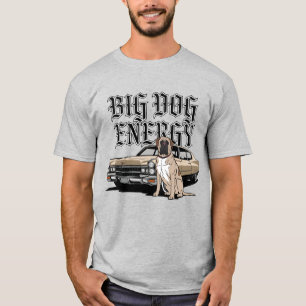 Grote Hond Energie Mastiff met Klassieke Auto T-shirt