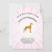 Grote Hond Feest Gouden Zwarte Uitnodiging (Achterkant)
