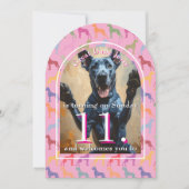 Grote Hond Feest Gouden Zwarte Uitnodiging (Voorkant)