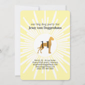 Grote Hond Feest Gouden Zwarte Uitnodiging (Achterkant)