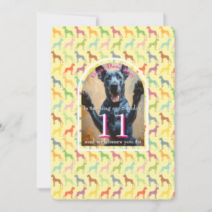 Grote Hond Feest Gouden Zwarte Uitnodiging