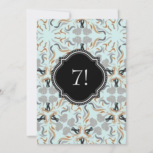 Grote Hond Feest Gouden Zwarte Uitnodiging (Voorkant)