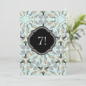 Grote Hond Feest Gouden Zwarte Uitnodiging (Staand voorkant)