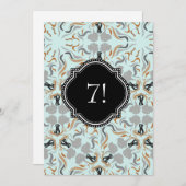 Grote Hond Feest Gouden Zwarte Uitnodiging (Voorkant / Achterkant)