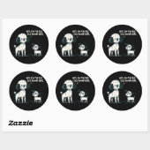 Grote Hond Rond Hier - Poedel Cartoon, Hondenliefh Ronde Sticker (Vel)