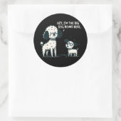 Grote Hond Rond Hier - Poedel Cartoon, Hondenliefh Ronde Sticker (Tas)